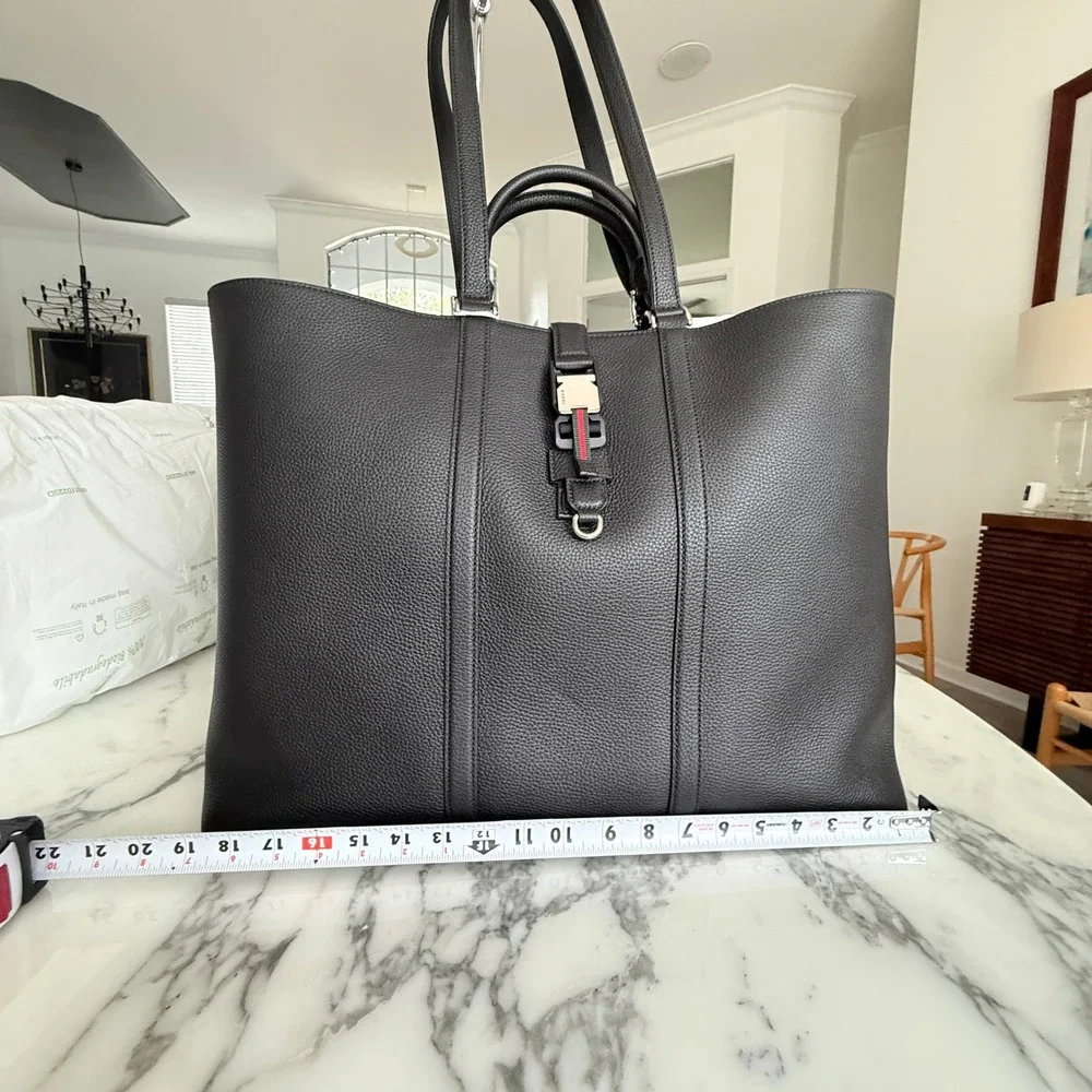 Gucci 816753 Black Leather Maxi Tote Bag web detail NWT